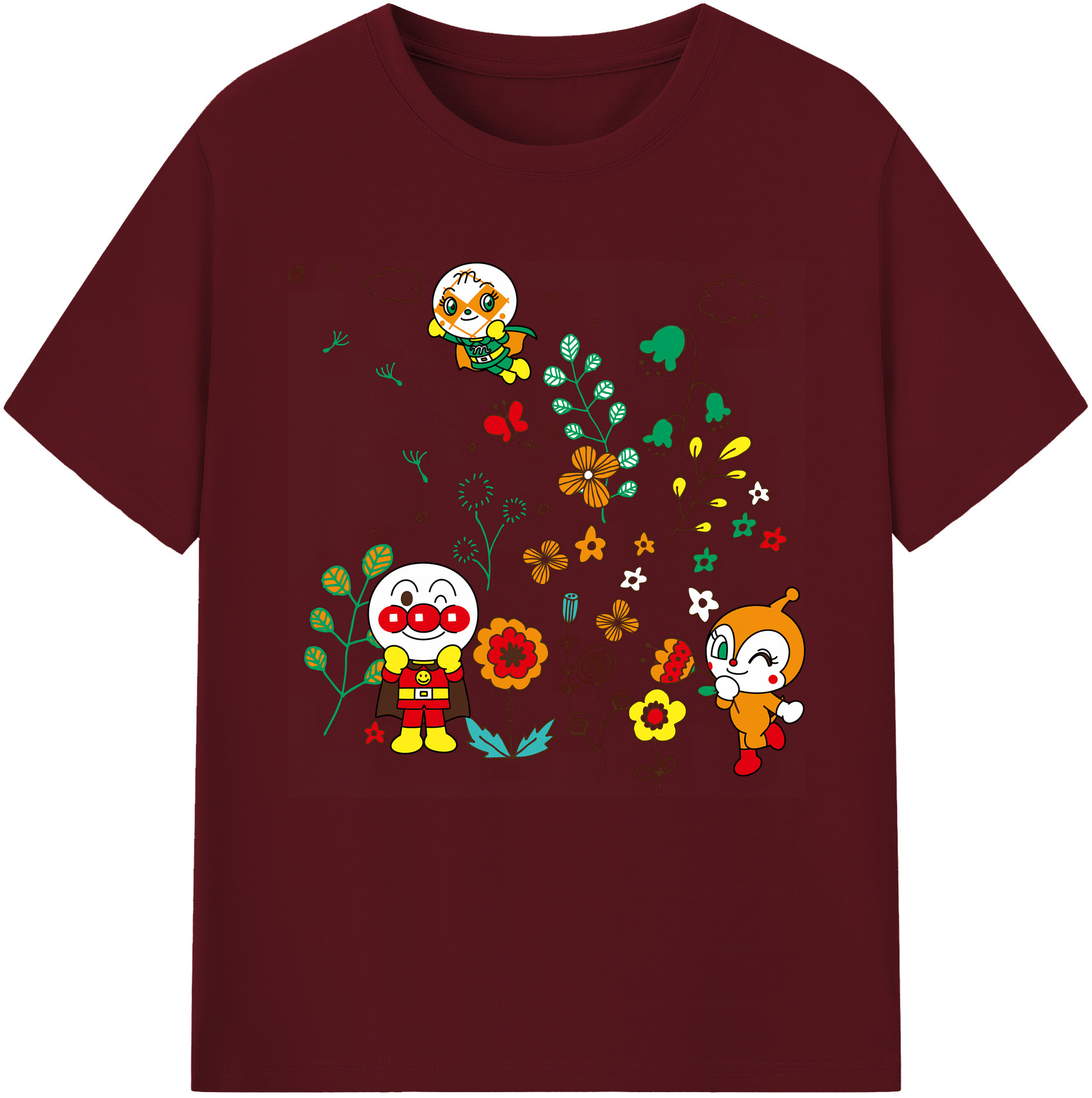 （画像用） アンパンマン Anpanman 綿100％半袖Tシャツ（フロントプリント）